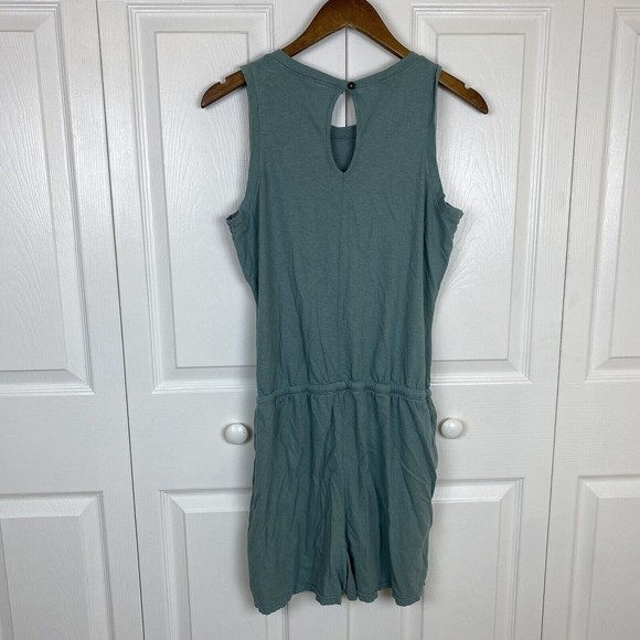 Pact Size M Cotton Hemp Romper Blue Tank Sleeveless Drawstring - Picture 2 of 4